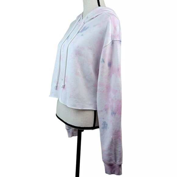 Wild Fable‎ Tie Dye Hoodie Juniors Sz S Pink Blue Cropped Fleece Pullover Casual - Picture 3 of 6